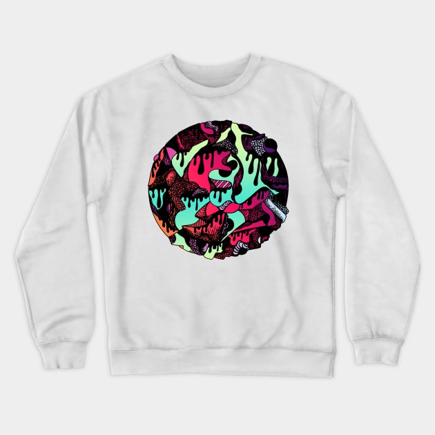 Blue Red Blend Circle of Drip Crewneck Sweatshirt by kenallouis